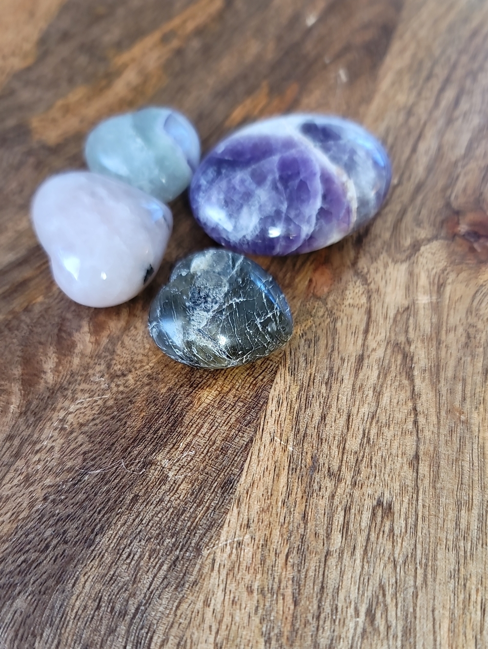 Polished Mixed Gemstone Tumbled Stones - Purple, Pink, Green, Gray